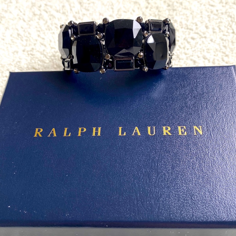 Ralph Lauren black costume bracelet, stretchy